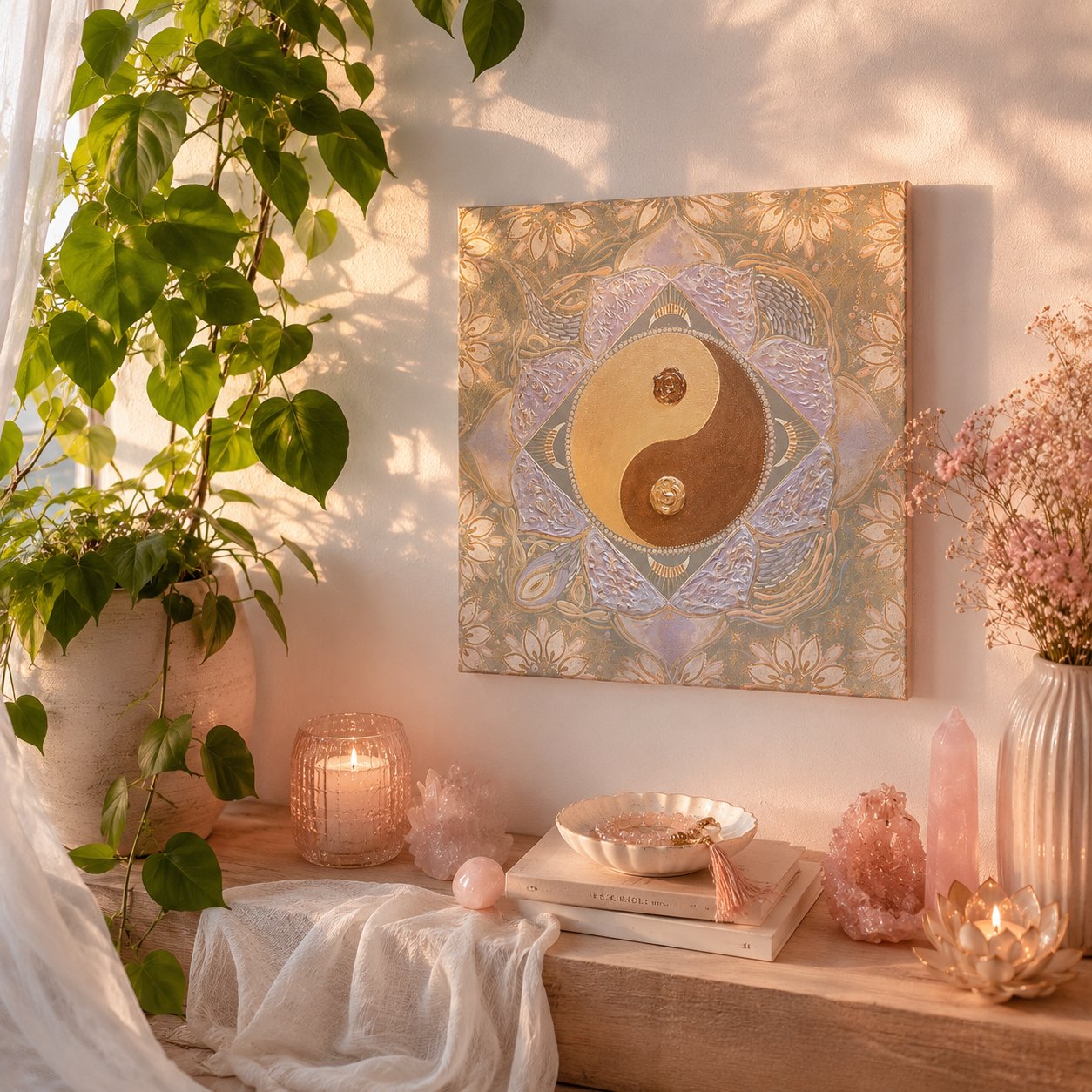 Yin Yang Mandala | Spiritual Wall Art for Calm, Balance & Feminine Energy