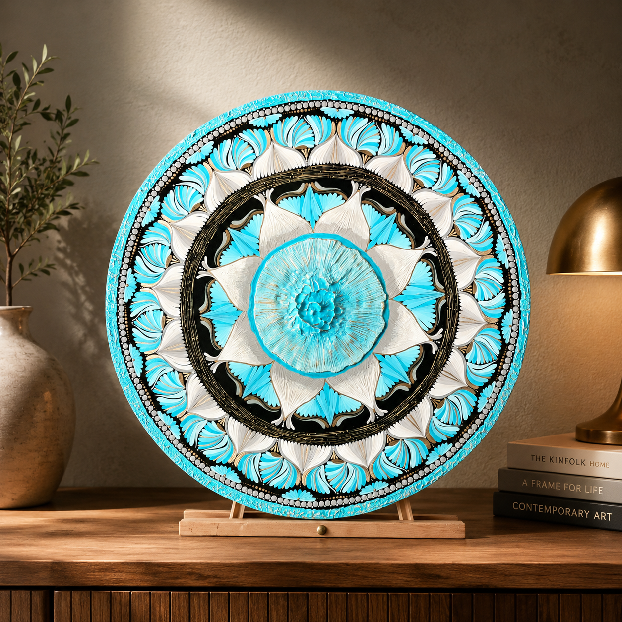 Soft Light Mandala | Original Hand-Painted Mandala Art on Wood