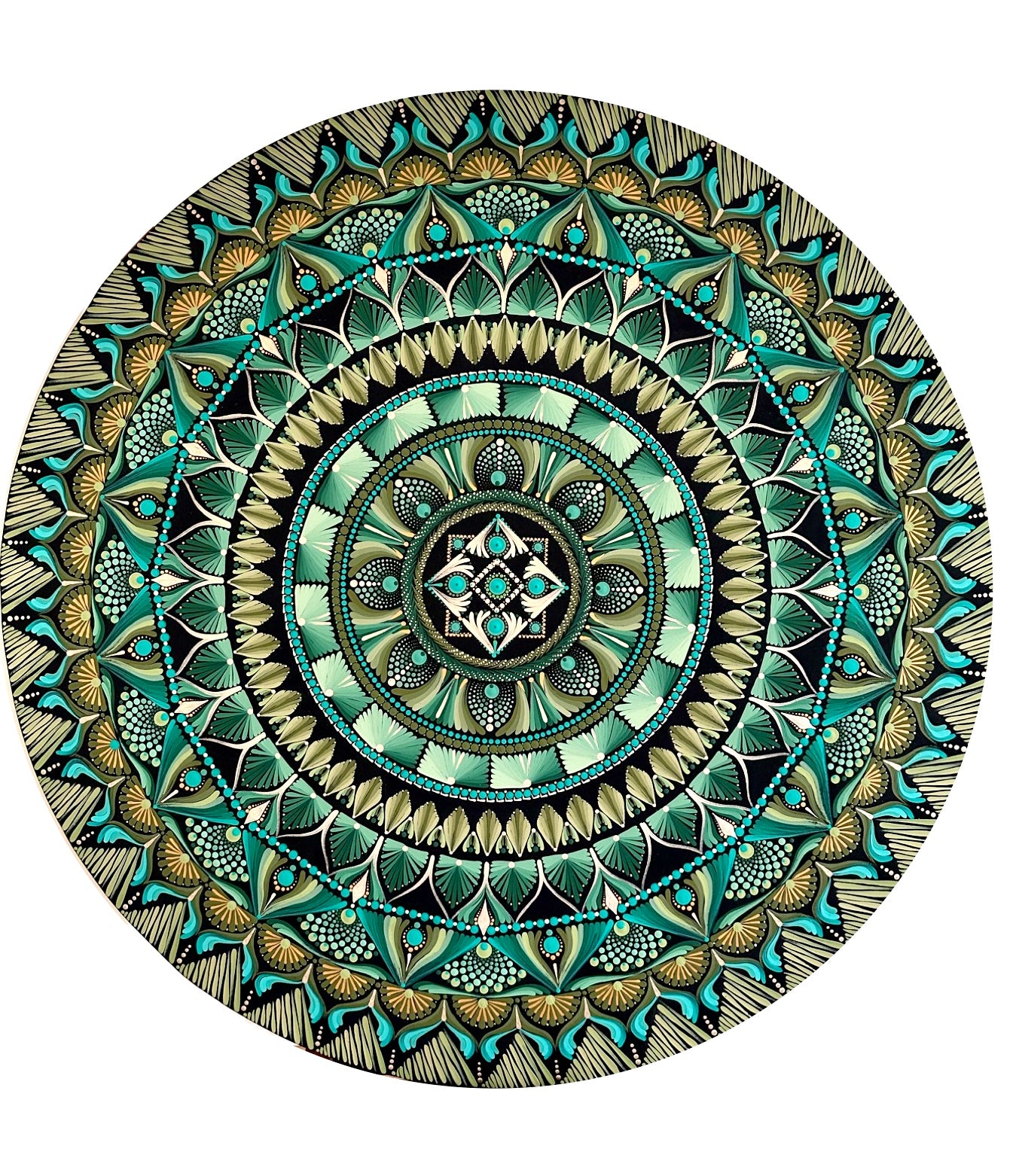 Spring Leaves Mandala | Green Textured Wall Art Inspired by Denver Nature