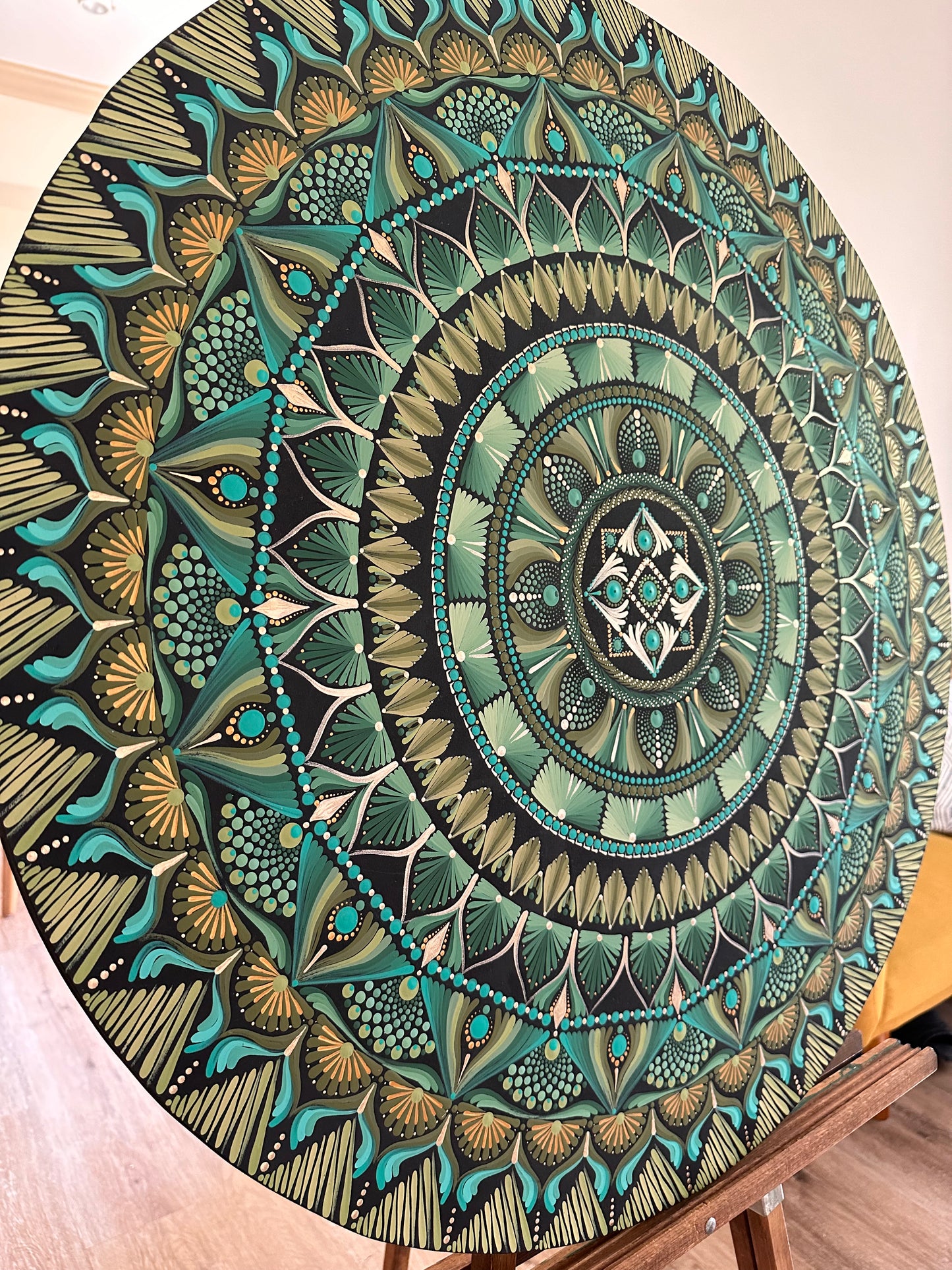 Spring Leaves Mandala | Green Textured Wall Art Inspired by Denver Nature