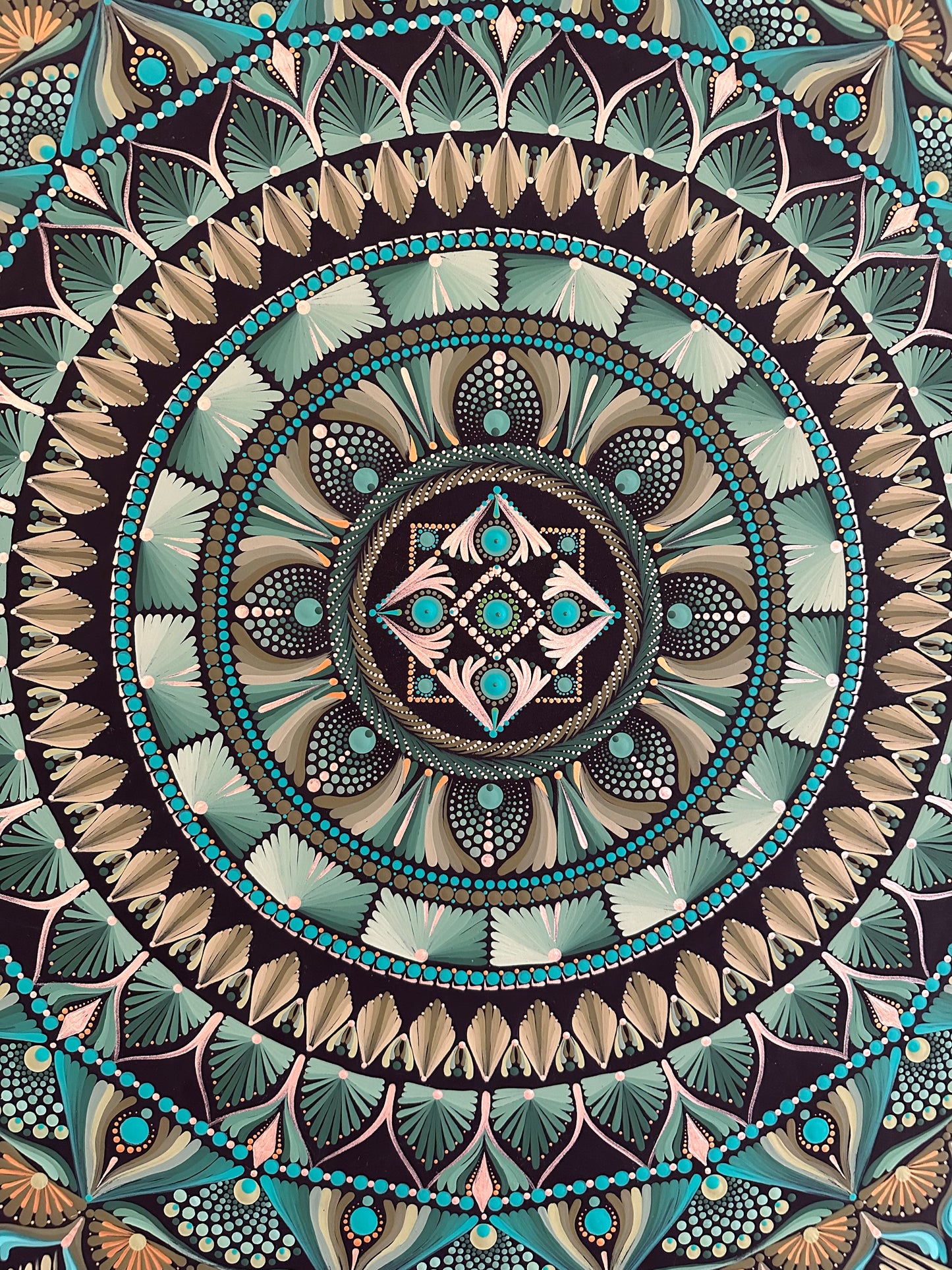 Spring Leaves Mandala | Green Textured Wall Art Inspired by Denver Nature