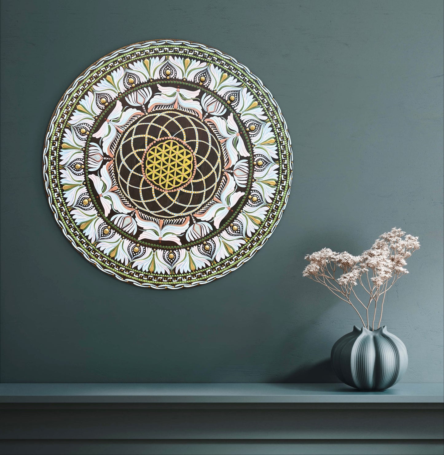 Flower of Life Torus Mandala | Spiritual Wall Art for Harmony, Renewal & Heart Expansion