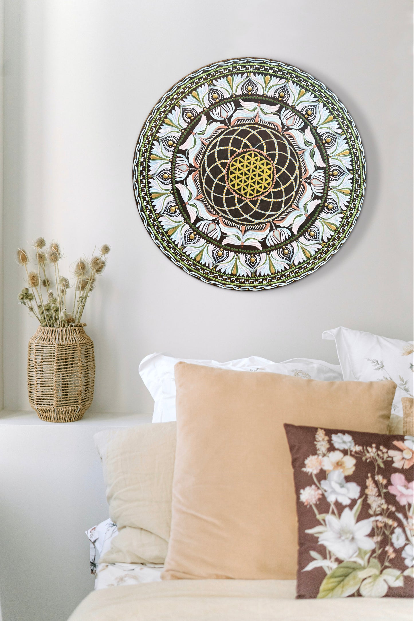Flower of Life Torus Mandala | Spiritual Wall Art for Harmony, Renewal & Heart Expansion